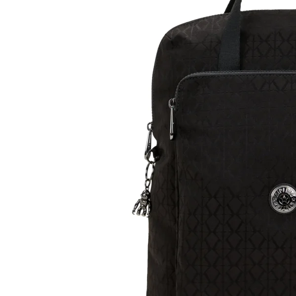 KIPLING - תיק גב בינוני KAZUKI – KI3507Y12 – black-signature-jq – 4