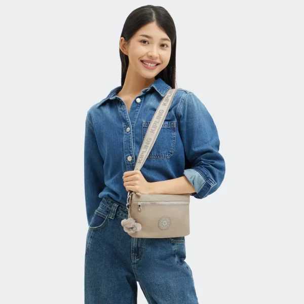 KIPLING - תיק צד קטן RIRI ZIP – KI474542N – glorious-beige-silver – 6