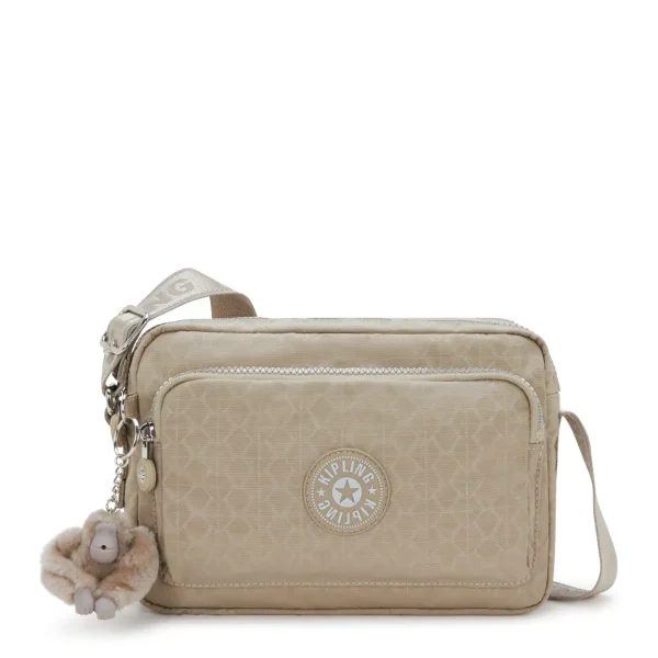 KIPLING - תיק צד בינוני ABANU M ZIP – KI598642N – glorious-beige-silver – 1