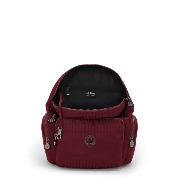 KIPLING - תיק גב קטן CITY ZIP S – KI67499HX – maroon-tile-jacquard – 2