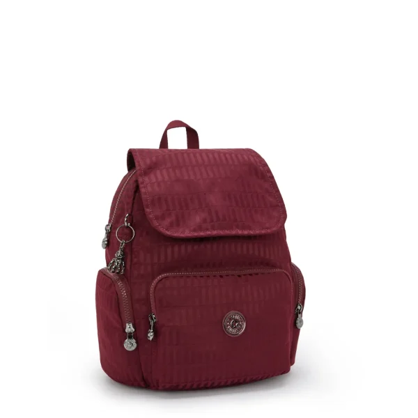 KIPLING - תיק גב קטן CITY ZIP S – KI67499HX – maroon-tile-jacquard – 3
