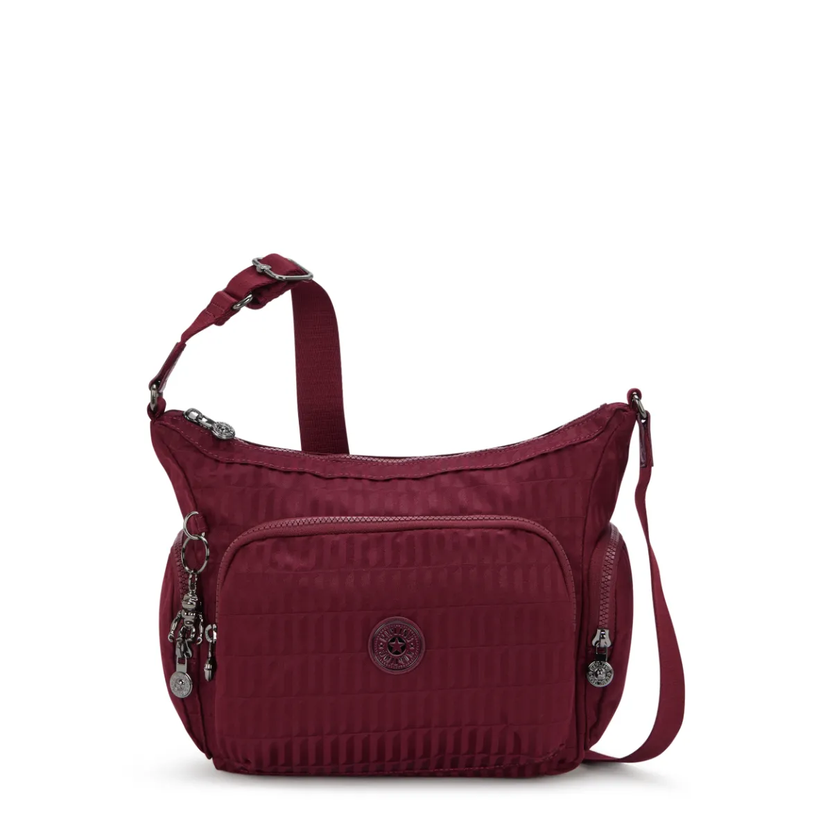 KIPLING - תיק צד בינוני GABB S – KI71019HX – maroon-tile-jacquard – 1