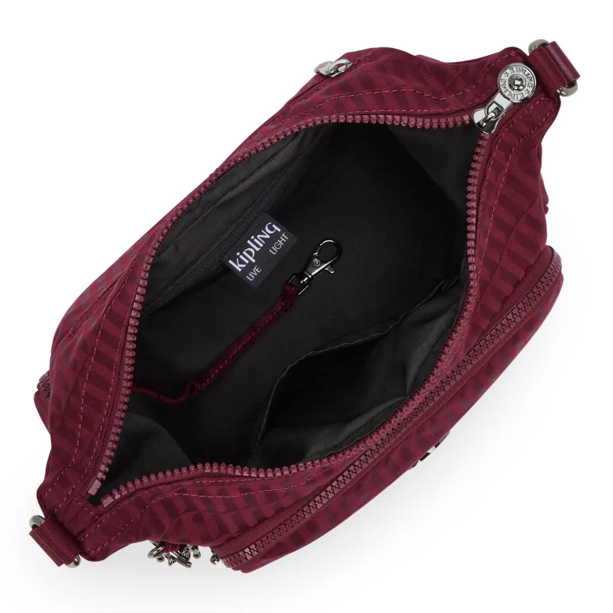 KIPLING - תיק צד בינוני GABB S – KI71019HX – maroon-tile-jacquard – 2
