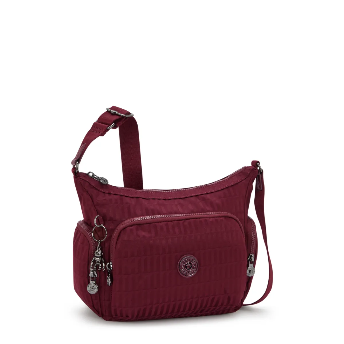 KIPLING - תיק צד בינוני GABB S – KI71019HX – maroon-tile-jacquard – 3