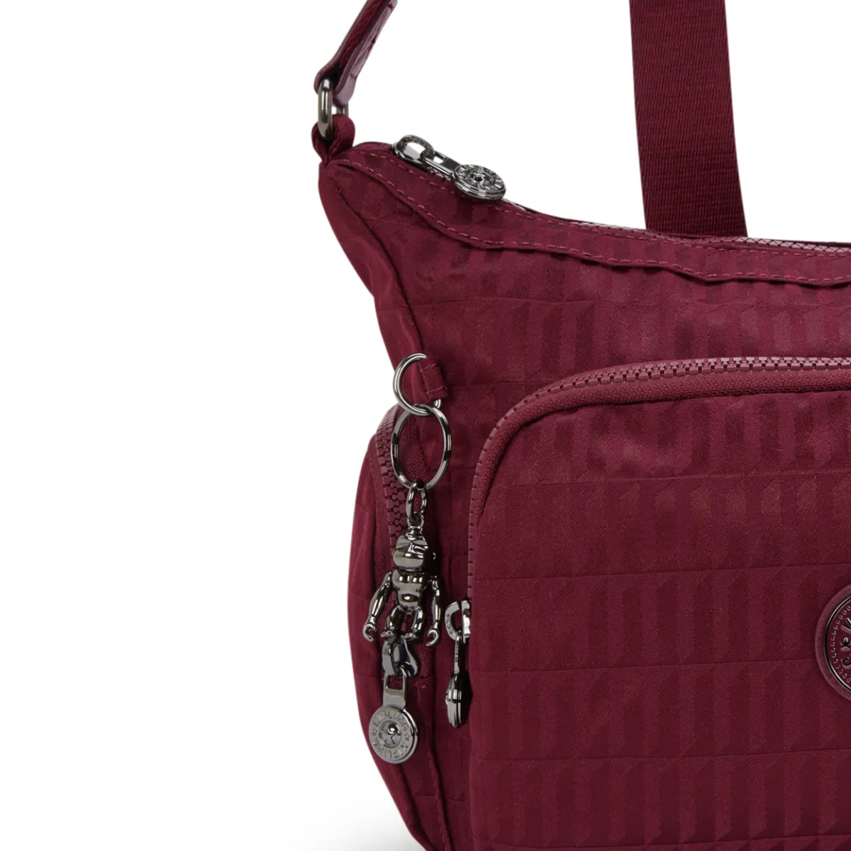 KIPLING - תיק צד בינוני GABB S – KI71019HX – maroon-tile-jacquard – 4