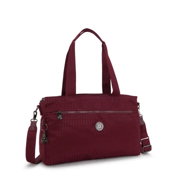 KIPLING - תיק צד גדול למחשב 13" ELYSIA WORK S – KI87959HX – maroon-tile-jacquard – 3