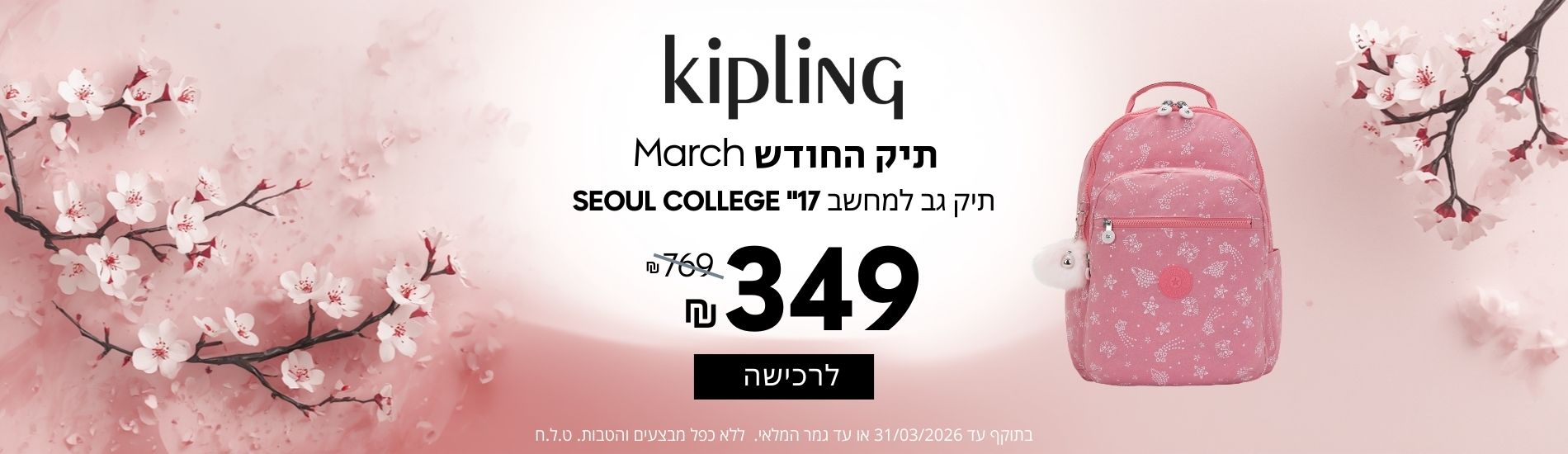 תיק החודש מרץ 2026 | תיג גב למחשב 17" | 349 ש"ח במקום 769!