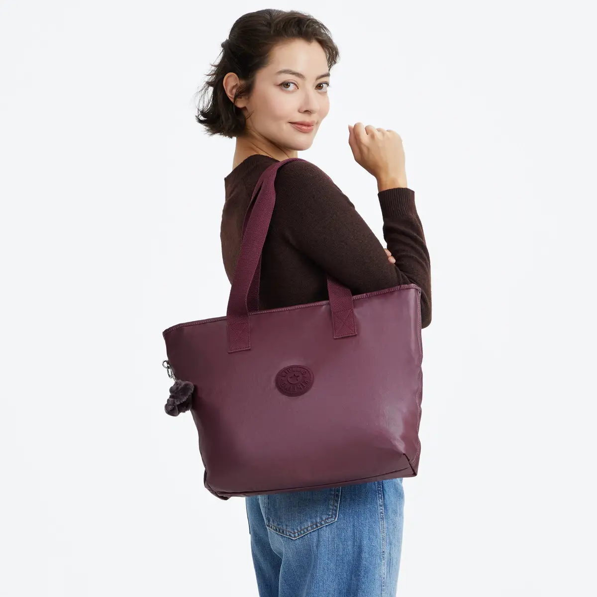 KIPLING - תיק נשיאה בינוני עם נרתיק נשלף ANINA – KI8939NV4 – grape-wine-met – 4